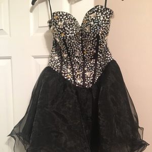 Strapless Black Homecoming Dress